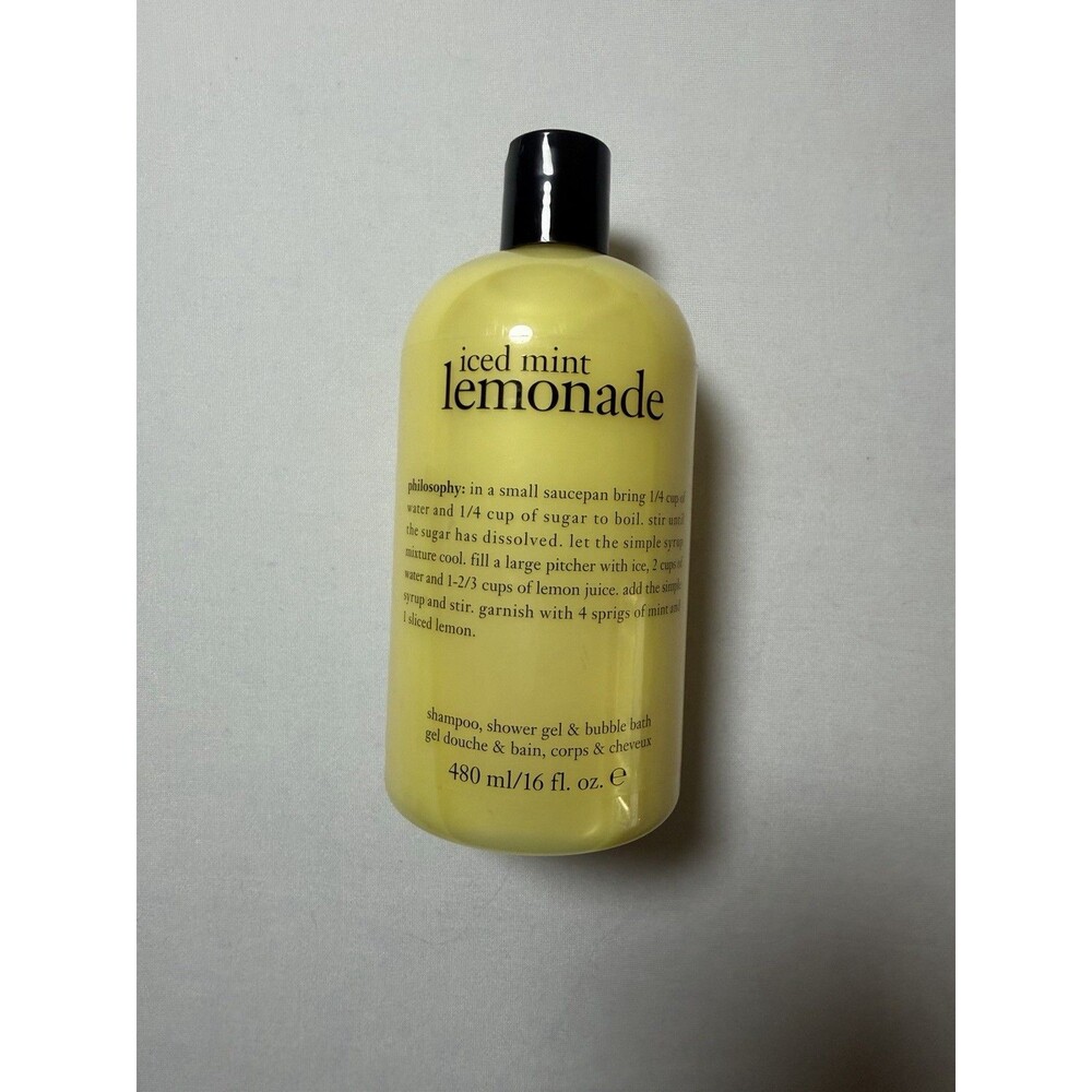 Philosophy Shampoo Shower Gel Bubble Bath Iced Mint Lemonade 16 oz New Free Ship